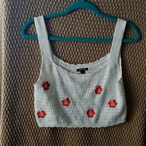 Wild Fable women's medium floral crochet cropped tank